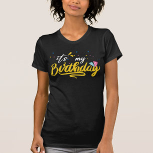 Camiseta de aniversário para mulheres, meninas e c