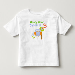 Camiseta de aniversário personalizada Blue Boy Owl