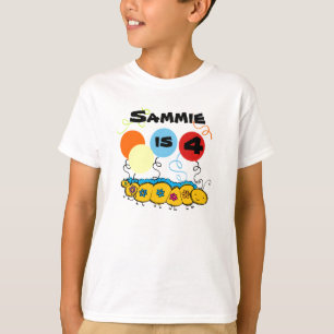 Camiseta de aniversário personalizável da lagarta