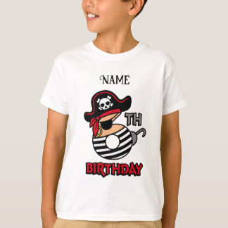 Camiseta de aniversário pirata personalizada