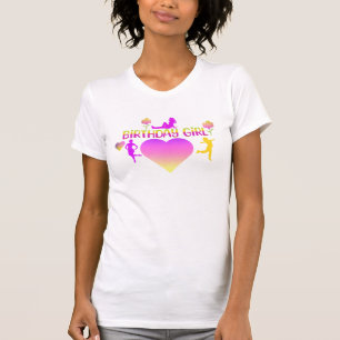 Camiseta de aniversário rosa e amarela