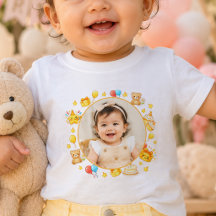 Camiseta de aniversário tema amarelo com foto pers