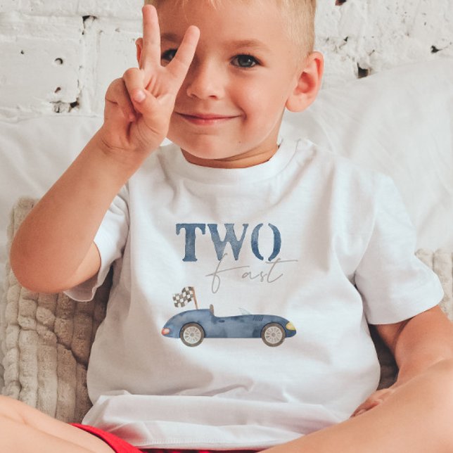 Camiseta de Aniversário TWO Carro de Corrida Azul- (Criador carregado)