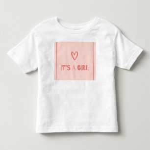 Camiseta de Anúncio de Bebê Menina Fofa Rosa  