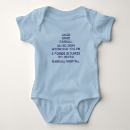 Camiseta de Anúncio de Estatísticas de Nascimento 