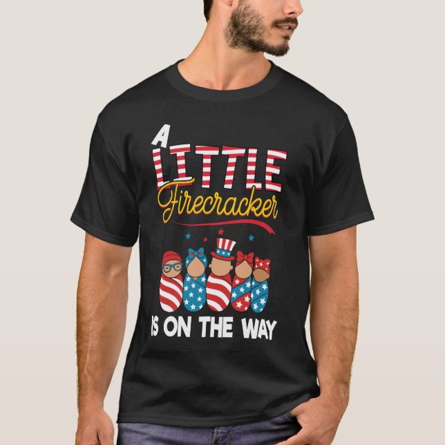 Camiseta de Anúncio de Gravidez de 4 de Julho para (Frente)