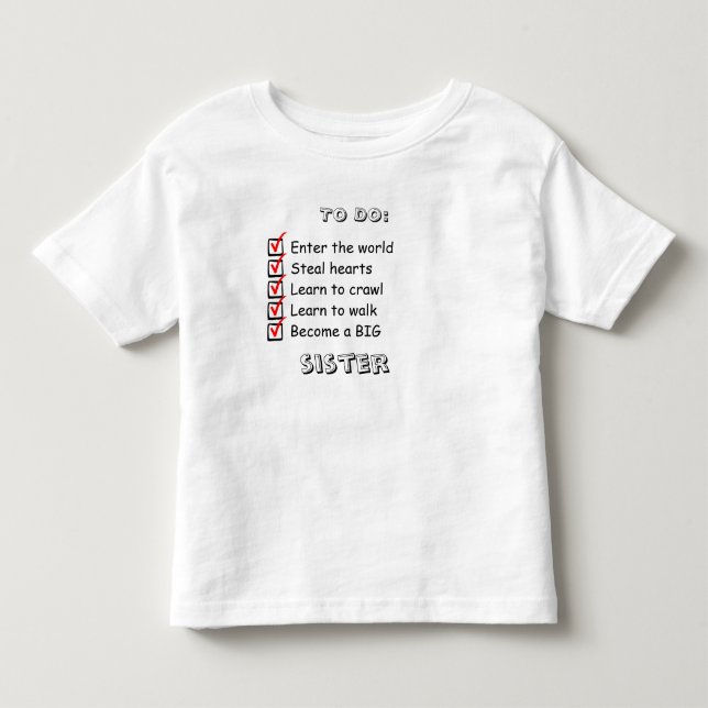 Camiseta de Anúncio de Irmã Mais Velha (Frente)