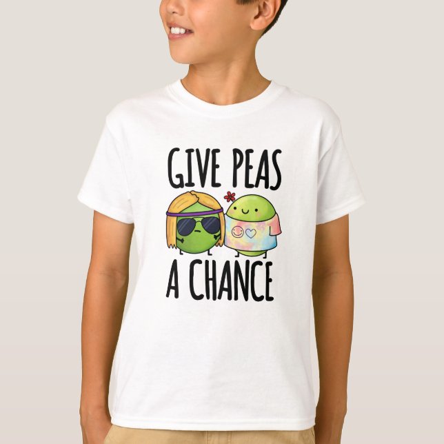 Camiseta Dê Ao Peas Uma Oportunidade Positiva De Pea Pun (Frente)