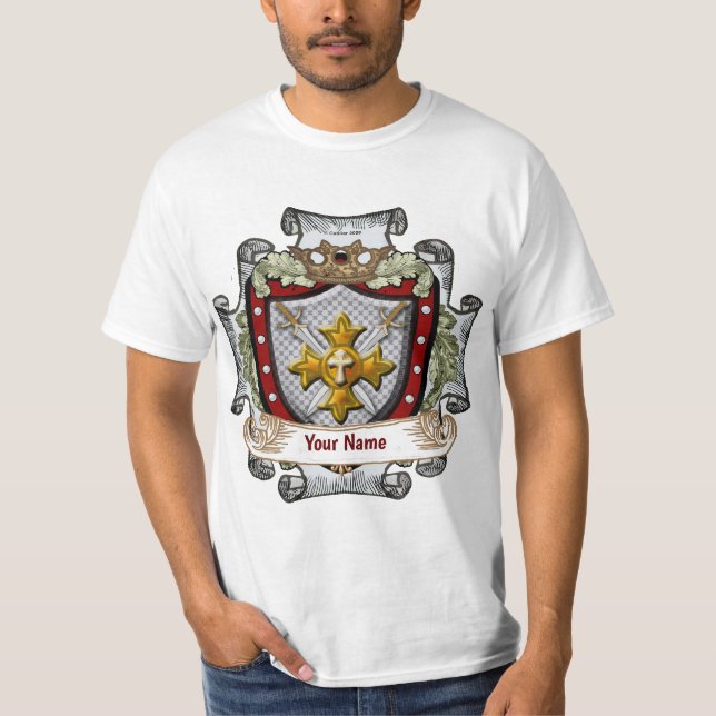 Camiseta de apelido de escudo vitorioso (Frente)