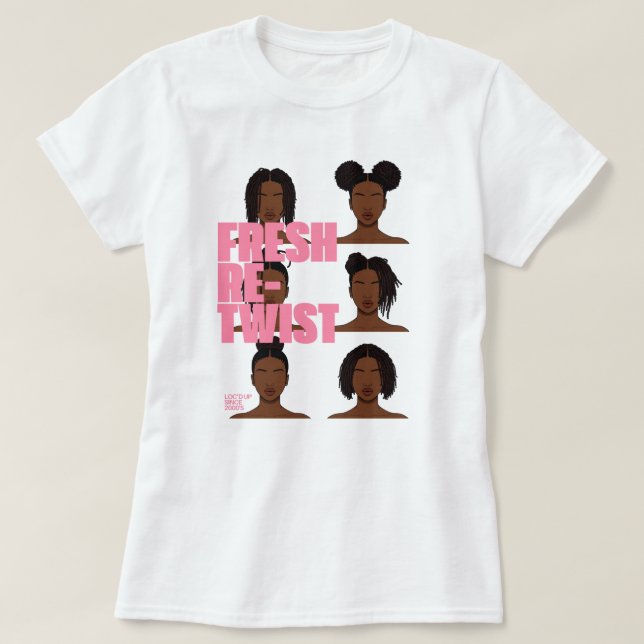 Camiseta de apreciação de retorção de dreadlocks (Frente do Design)