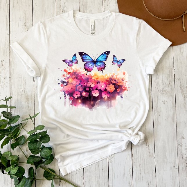 Camiseta de Aquarela Borboleta Desarrumada (Criador carregado)