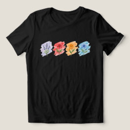Camiseta de Aquarela de Flor Silvestre 