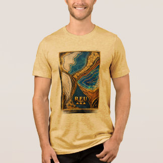 Camiseta de Arte Abstrata Aura Dourada