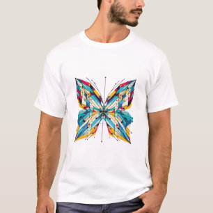 Camiseta de Arte Abstrata de Borboleta Colorida