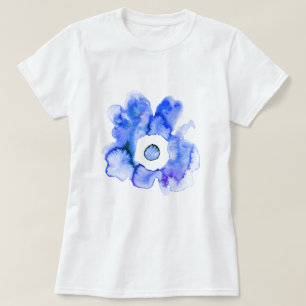 Camiseta de arte abstrata desenhada à mão com aqua