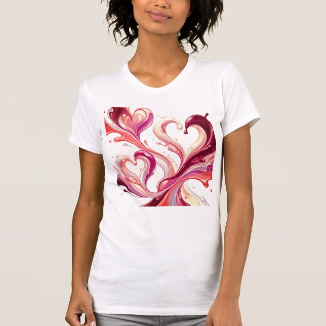 Camiseta de Arte Abstrata do Coração - Irradiando  (Frente)