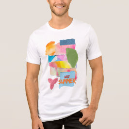 Camiseta de arte abstrata em aquarela para verão a