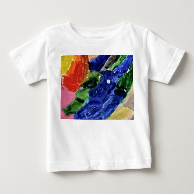 Camiseta de Arte Abstrata para Crianças Rainbow Sp (Frente)