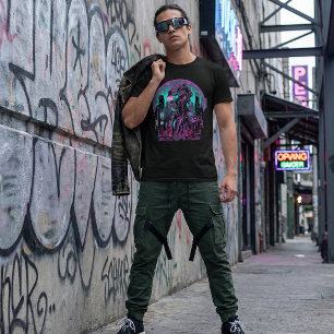 Camiseta de Arte Ciborgue Futurística