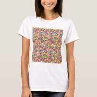 Camiseta de Arte Colorida | Moda Criativa Ousada