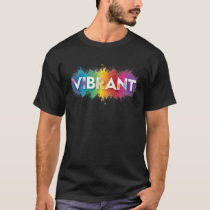 Camiseta de Arte com Palavras de Borrifo Multicolo