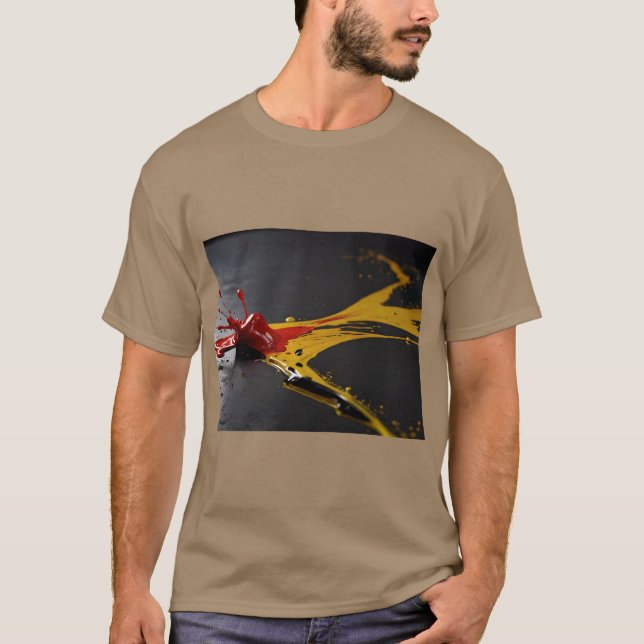 Camiseta de Arte com respingos de tinta criativa (Frente)