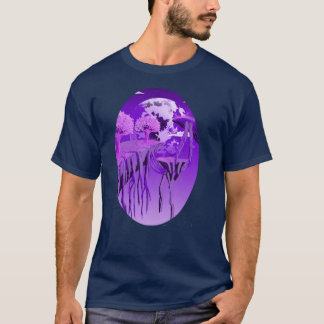 Camiseta de Arte da Natureza Estética – Céu Roxo S