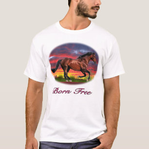Camiseta de arte de cavalo sem nascer