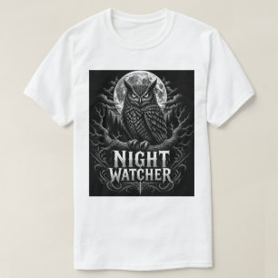 Camiseta de Arte de Coruja Observador Noturno