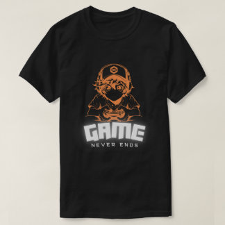 Camiseta de Arte de Gamer 'O Jogo Nunca Acaba'