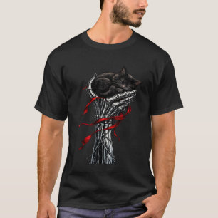 Camiseta de Arte de Gato Escuro Desenho de Gato Do