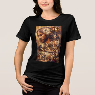 Camiseta de Arte de Jesus Cristo Cristão Inspira