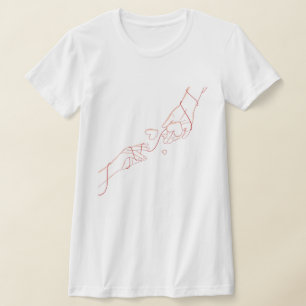 Camiseta de Arte de Linha de Amor Minimalista