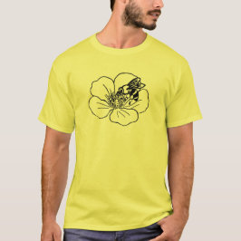 Camiseta de Arte de Linha Flor de Abelha