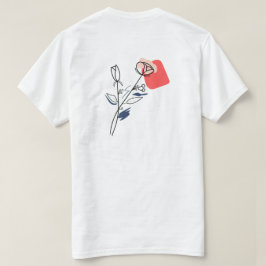 Camiseta de Arte de Linha Floral Minimalista