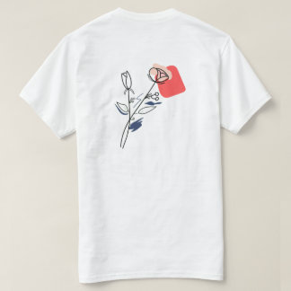 Camiseta de Arte de Linha Floral Minimalista