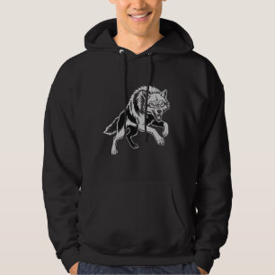 Camiseta de Arte de Lobo de Linha Branca Minimalis