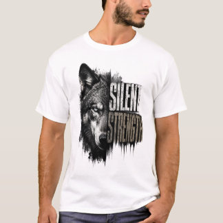Camiseta de Arte de Lobo | Força Silenciosa | Lone