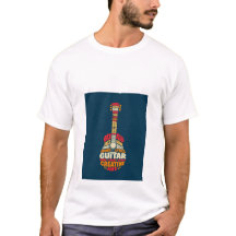 Camiseta de Arte de Palavras com Guitarra para Ama