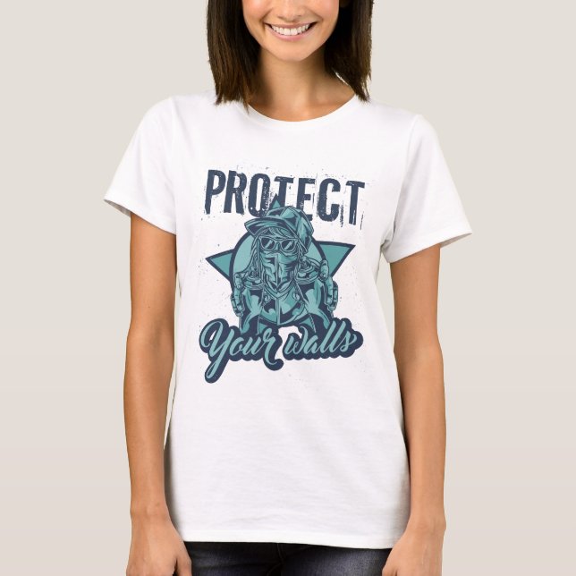 Camiseta de Arte de Parede com Grafite | Arte de R (Frente)