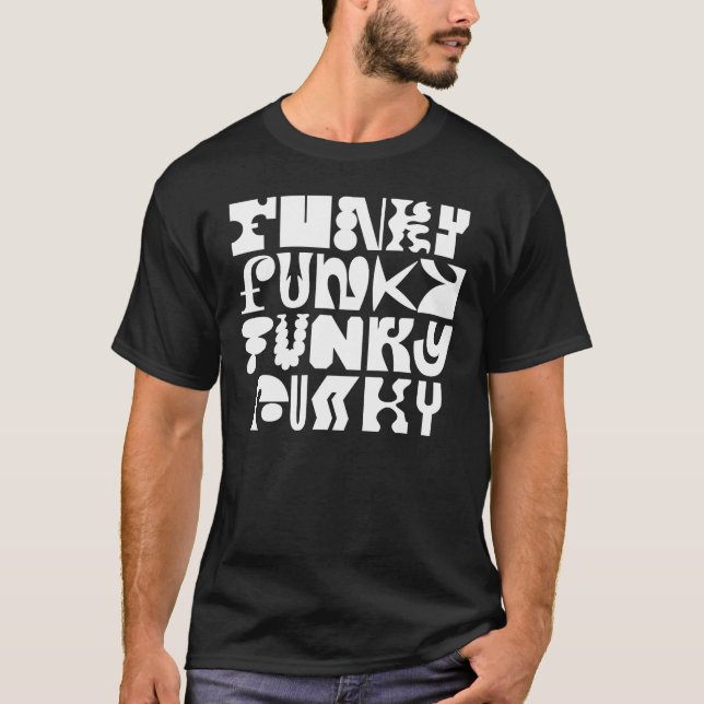 Camiseta de Arte de Tipografia Funky (Frente)
