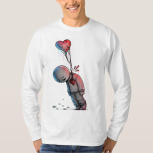 Camiseta de Arte de Tristeza Emocional e Coração Q