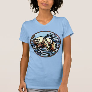 Camiseta de Arte de Urso Feminina Camisas de Senho
