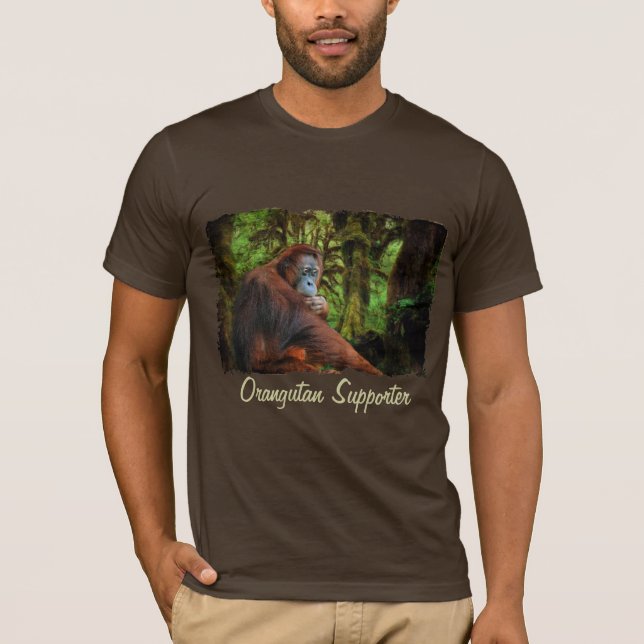 Camiseta de Arte do Apoiante Orangutan Red Ape Wil (Frente)