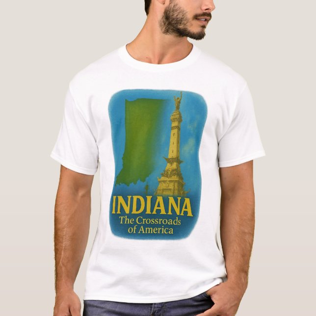Camiseta de Arte do Estado de Indiana... (Frente)