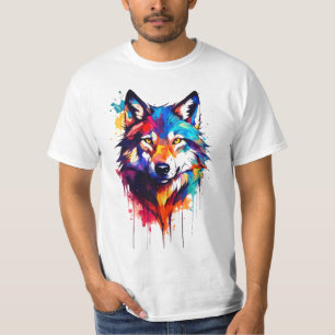 Camiseta de Arte do Lobo Vibrante