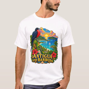 Camiseta de Arte do Patrimônio da Ilha de Antígua
