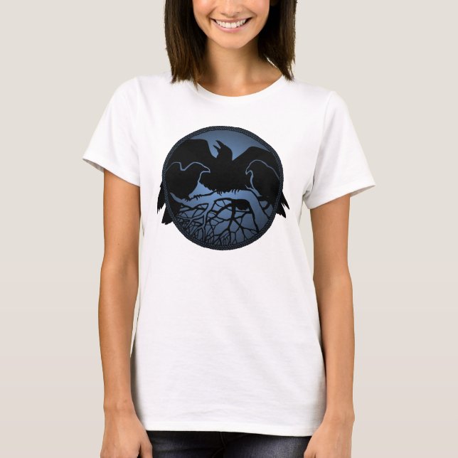 Camiseta de Arte em Corvo/Corvo Superior feminino (Frente)