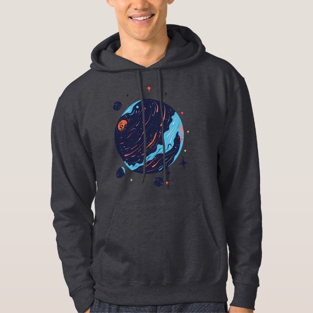 Camiseta de Arte Espacial do Planeta Cósmico (Frente)