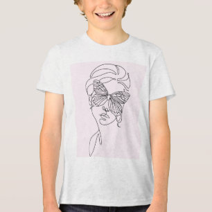 camiseta de arte facial de borboleta minimalista p
